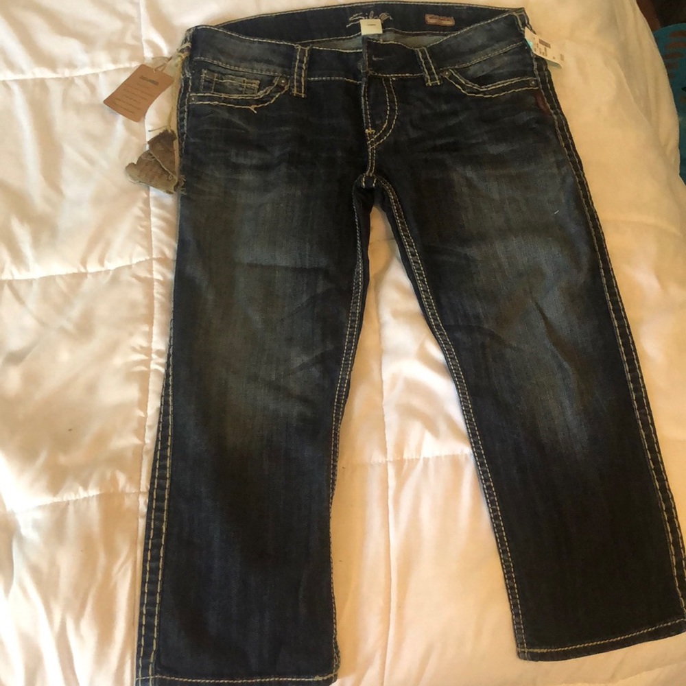 Silver jeans, McKenzie Capri style